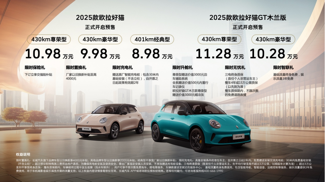 经典魅力再度绽放！2025款欧拉好猫预售启程，8.98万元起！
